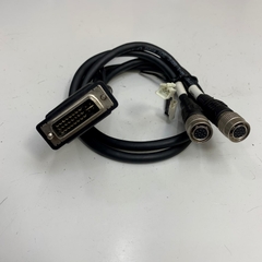 Cáp Chuyển Đổi 0.5M DVI-0-2CAM-N-0.5M Connector DVI-I 24+5 Male to 2 Port Hirose 12 Pin Female HR10A-10P-12S(73) and Power Y Splitter Cable For Industrial Camera Power Supply Sony CCD CCTV