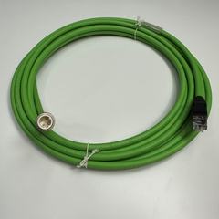 Cáp 5M 17ft LEUZE 50135081 M12 4 Pin D-Code Male to RJ45 Cable Ethernet Industrial