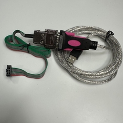Cáp 3M 10ft USB FTDI Chip Serial Adapter Cable 10 Pin IDC Female 2.54mm Rainbow to RS232 DB9 Female Metal For Đồng Hồ Đo Lực Digital Force Gauges IMADA, Algol Handy Digital Force Gauge HF Series