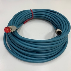 Cáp Original Keyence OP-88088 Phoenix Contact 1422805 M12 4 Pin D-Code Male to RJ45 Ethernet Connector CAT5 Shielded 10,0m 93E 2x2xAWG26/7 Cable Dài 10M 33ft For Industrial Ethernet