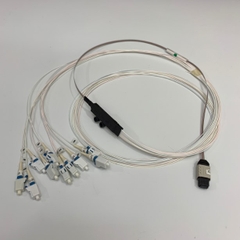 Cáp Quang MTP MPO to 10 LC Singlemode Simplex Fanout Breakout Fiber Optic Cable 9/125µm 1.0mm White PVC Length 1.7M