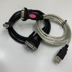 Cáp Điều Khiển USB-S6-L-T00-3.0 Dài 3M 10ft Cable FTDI Chip USB to Serial Adapter + RJ45 to DB9 Female For Inovance IS620P 600P SV660N SV630P Series Servo CN3 Port Download Data with Computer Cable
