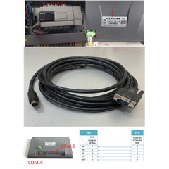 Cáp Kết Nối Lập Trình PLC Programming Mitsubishi FX3U-48M/FX3UC/FX3G/FX3S Với WEINVIEW/WEINTEK HMI MT6103IP Cable RS485 Mini Din 8 Pin Male to DB9 Male Length 3M