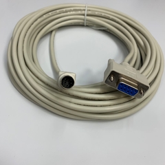 Cáp Lập Trình 8M 26ft RS232 Shielded Cable Mini Din 8 Pin Male to DB9 Female For PLC to HMI/Computer Communication Cable