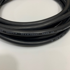 Cáp Tín Hiệu SANG JIN 4 Core Robot Wire Cable Conductor KS C IEC 60227-5 300/500V 60227 KS IEC 53 VDE H05VV-F 4C X 0.75mm² Black OD 6.9mm Length 3.8M