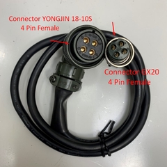 Cáp Nguồn Động Cơ 1M 3.3ft Right Angle Plug Connector YONGJIN 18-10S 4 Pin Female to Connector GX20 4 Pin Female For Servo Motor Power Original Cable