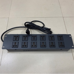 Thanh Phân Phối Nguồn Điện PDU Rack Universal 12 Way UK Outlet Công Suất Max 20A to C14 Plug Power Cord 3x2.08mm² Length 2.7M