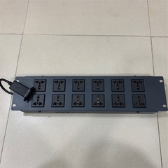 Thanh Phân Phối Nguồn Điện PDU Rack Universal 12 Way UK Outlet Công Suất Max 16A to C14 Male Plug Power Cord