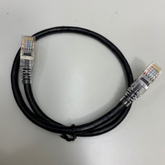 Cáp Mạng 0.5M 1.6ft UC-EMC005-02B Ethernet Gigabit Network Patch Cable Black CAT5E 24AWG Shielded S/FTP For Servo, PLC, HMI, Ethernet Network Cable