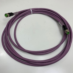 Cáp Murrelektronik 7000-44032-8030500 Dài 5M 17ft Cable M12 B-Code 4 Pin Male to M12 B-Code 4 Pin Female Shielded 24AWG 2 x 0.25mm² + 2 x 0.34 mm² 22AWG For Sensor Actuator Cable