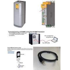 Cáp Lập Trình CM471050 USB 2.0 Type A to Mini B Dài 1.3M Cable E229586 AWM 20379  VW-1 For Parker SSD 890 Series and ABB ACS880, DCS880