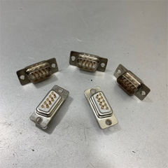Đầu Rắc Hàn Cổng RS232 Com 9 Chân Dương Gold Plated DB9 2 Rows White Male 9 Way Solder Connector Socket Plug