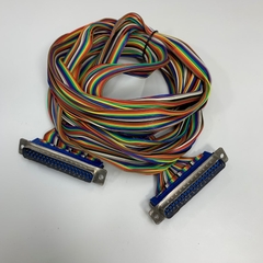 Cáp 2M 6.5ft IDC DB37 Male to Male 37 Pin D- Sub Rainbow Wire Flat Ribbon Cable 2.54mm Pitch For Terminal Block Interface