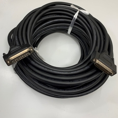 Cáp DB25 Male to DB25 Male Serial Cable Straight Through Dài 15M 50ft Black 25 Core x 0.15mm² 26AWG Shielded Cable OD Ø 9.3mm For Machine CNC Interface