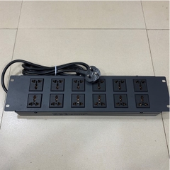 Thanh Phân Phối Nguồn Điện PDU 2U Rack Universal 12 Way UK Outlet Công Suất Max 20A to UK Plug BS1363 Power Cord 3x1.5mm² Length 2.5M