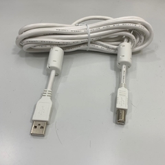 Cáp Điều Khiển Dài 5M 17ft Mitsubishi Q06UDEH Q03UDE PLC Download Cable Programming Shielded Cable USB 2.0 Type A Male to Type B Male White E477146 UL CL2 75°C