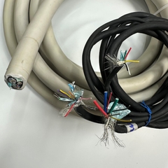 Cáp 5M 17ft Combo 3 in 1 Shielded Cable 29 Core 80°C 300V Multi Pair OD 21mm Grey For Signals Servo Motor Encoder, Industrial I/O Communication