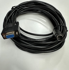 Cáp 10M 33ft RS-422 Communication Shielded Cable Mini Din 8 Pin Male to DB9 Female For PLC Mitsubishi FX Series witch HMI Wecon i Series, PI3102ie