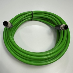 Cáp 5M 17ft Phoenix Contact 1407526 NBC-MSD 5.0-93B Network Shielded Cable Connector M12 D-Code 4 Pin Male to Male Profinet CAT5E Green Straight IP65