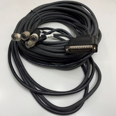 Cáp 5M 17ft P1.6 4CH DB44 Plus 44 Pin Male to 4 Camera Hirose 12 Pin Female HR10A-10P-12S(73) Video Splitter Cable For CCD Machine Vision Camera Cable