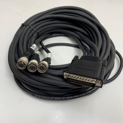 Cáp 5M 17ft P1.6 4CH DB44 Plus 44 Pin Male to 3 Camera Hirose 12 Pin Female HR10A-10P-12S(73) Video Splitter Cable For CCD Machine Vision Camera Cable