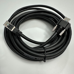 Cáp 5M 17ft MV-AC10G-RJ45s-RJ45-HF-5m GigE Flexible CAT7 S/STP PoE Power Ethernet RJ45 Screw Locking Cable For Hikrobot, Basler, Omron, Keyence Vision 10 Gigabit GigE Data Industrial Camera