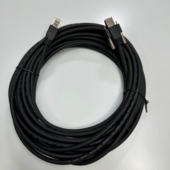Cáp 10M 33ft MV-ACG-RJ45s-RJ45-SF-10m OD 6.2mm GigE Flexible CAT5E S/STP PoE Power Ethernet RJ45 Screw Locking Cable For Hikrobot, Basler, Omron, Keyence Vision 10 Gigabit GigE Data Industrial Camera