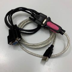 Combo Cáp Truyền Dữ Liệu RS-232 DB9 Female to Female Null Modem Cable Dài 1M + USB to RS232 Converter - 6ft For Communication PLC, HMI, Industrial Laser Clean Với Computer Laptop