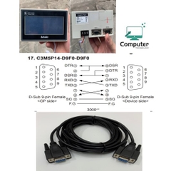 Cáp Truyền Dữ Liệu C3M5P14-D9F0-D9F0 Dài 3M RS232C DB9 Female to Female For GP/LP Communication Cable HMI Autonics Với Computer