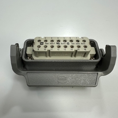 Đầu Nối Điện Công Nghiệp Jack HARTING Han 16A-F Connector HDC 16 Pin Female + PE 16A 250V 4KV3 + Panel 09200160301 HARTING