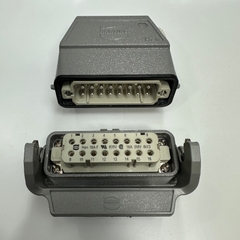 Bộ Đầu Nối Điện Công Nghiệp HARTING HDC 16 Pin Male to Female  Jack Han 16A-M + Han 16A-F 16A 250V 4KV3 Panel 09200160541 & Panel 09200160301 HARTING