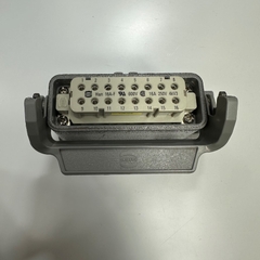 Đầu Nối Điện Công Nghiệp Jack HARTING Han 16A-F Connector HDC 16 Pin Female + PE 16A 250V 4KV3 + Panel 19200160251 HARTING