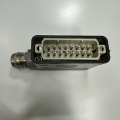 Đầu Nối Điện Công Nghiệp Jack HARTING Han 16A-M Connector HDC 16 Pin Male + PE 16A 250V 4KV3 + Panel 19200161540 HARTING Metric Thread M20