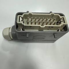 Đầu Nối Điện Công Nghiệp Jack HARTING Han 16 E-M Connector HDC 16 Pin Male + PE 16A 500V 6KV3 + Panel 19300161521 HARTING