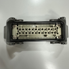 Đầu Nối Điện Công Nghiệp Jack HARTING Han 24 E-F Connector HDC 24 Pin Female + PE 16A 500V 6KV3 + Panel HARTING