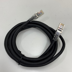 Cáp Mạng Công Nghiệp CAT5E Shielded Cable Industrial Ethernet RJ45 Gigabit Lan Network S/FTP PVC Black 24AWG Dài 1.5M 5ft For Servo, PLC, HMI, Ethernet Network Cable