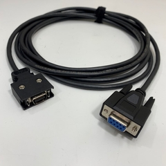 Cáp JZSP-CMS02 Dài 3M 10ft Programming Shielded Cable Servo Drive CN3 Yaskawa Personal Computer Connector MDR 14 Pin With Latch Clip Male to DB9 Female RS232 Communication
