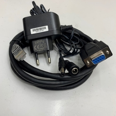 Cáp 2M 6.5ft 90A051230 Datalogic RS232 Cable RJ50 10 Pin 10P10C to DB9 Female + Power Supply 5V For Datalogic Barcode Scanner TD1100 / QD2400 / QD2131/ GD4400-B Communication RS232