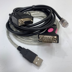Combo USB to RS232 FTDI Chip Converter 6ft + HIWIN LMACR21D CN1 RS232 Dài 2M 6.5ft Cable Shielded For Hiwin MEGA-FABS Servo Driver Debugging Cable USB Data Download