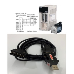 Cáp Lập Trình MR-CPCATCBL3M Mitsubishi Servo MR-J2S/J2 Series Programming Cable Length 3M + USB to RS232 Unitek Serial Adapter