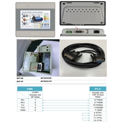 Cáp Lập Trình HMI Weintek Weinwiew MT8050iE/MT6051iP Series Với PLC Panasonic Matsushita Nais FP3 CPU Series Cable RS485 DB9 Female to DB15 Male 2x Row Dài 3M