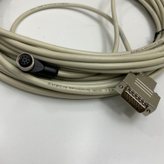 Cáp Điều Khiển Connector M12 8 Pin A-Code Female 90 Degree to DB15 Male Dài 20M 66ft Shielded Cable 4x2x0.14 mm² OD 6.5mm Gray For Siemens Simatic Industrial, Cognex Industrial Barcode Camera Reader