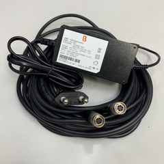 Adapter 12V 2A 24W SMPS SG-1202 Connector Size Dual Port 2 Connector Hirose HR10A-7P-6S(73) 6 Pin Female Y Splitter Dài 5.5M 18ft Cable igus chainflex E310776 For Camera Industrial Power