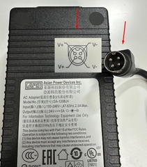 Adapter 24V 5A 120W APD Connector Tip Size 4 Pin Mini Din 10mm Plug