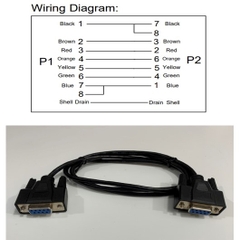 Cáp Kết Nối 6232-9F9F-03CRE RS232 Communication Cable Crossover Serial DB9 Female to DB9 Female Black Length 0.9M