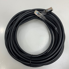 Cáp Mạng Công Nghiệp Dài 30M 100ft CAT5E Shielded S/FTP Ethernet Network Gigabit LAN Network Cable RJ45 Patch Cable 4PR 24AWG Black For Servo, PLC, HMI, Ethernet Network Cable