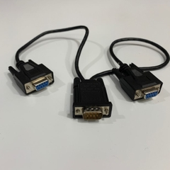 Cáp Chia Cổng RS232 DB9 Y Splitter Cable DB9 Male to 2 DB9 Female Serial Splitter Adapter Straight Through Cable Black Length 0.3M