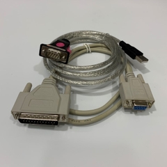 Bộ Combo Cáp Lập Trình PLC Mitsubishi PC to Mitsubishi SC-02N/SC-05 Cable DB9 Female to DB25 Male 1M Và USB to RS232 Z-TEK