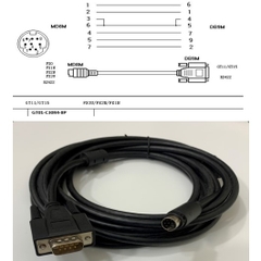 Cáp Lâp Trình GT01-C100R4-8P Mini Din 8 Pin to DB9 Male Communication RS422 Cable 3M For HMI GT11 GT15 Series Mitsubishi Với PLC Mitsubishi FX Series