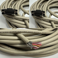 Cáp 5M 17ft MIPI Data Interface SCSI Shielded Cable HPCN Connector MDR 36 Pin Male to Male Pitch 1.27mm Screw Lock Signal I/O Cable ONAMBA-M E43213 OD Ø 10.5mm Grey